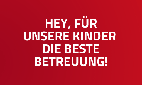 Headerbild mit Slogan: "Hey, für unsere Kidner die beste Betreuung!"